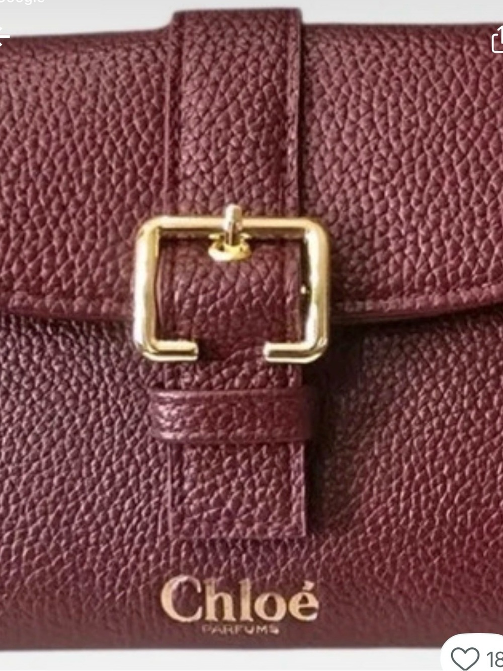 Chloé Burgundy Textured Leather Mini Crossbody with Gold Buckle
